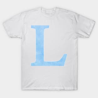 The Letter L Blue Metallic Design T-Shirt